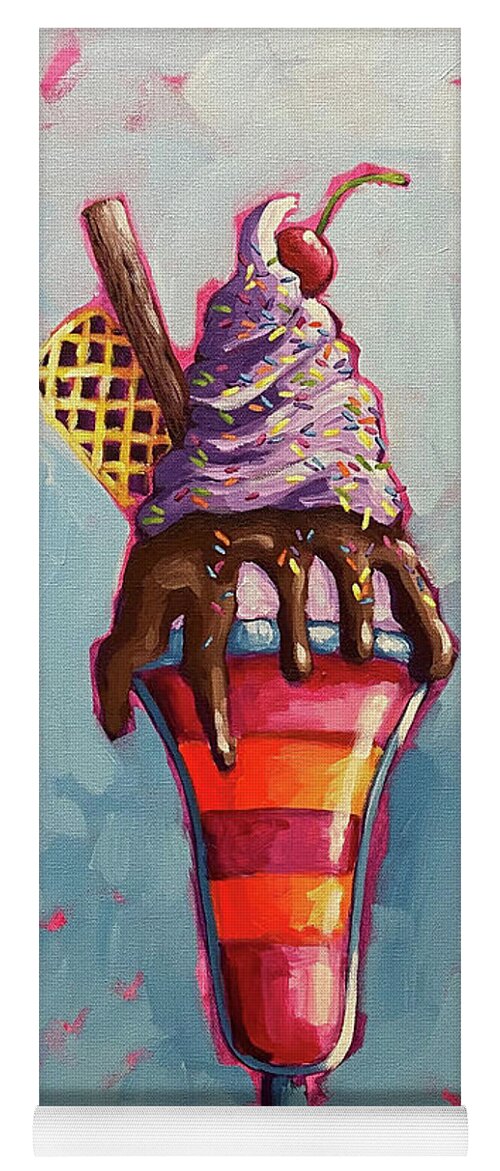Ice Cream Sundae Yoga Mat by Lucia Stewart - Lucia Stewart