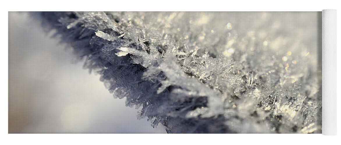 Ice Yoga Mat featuring the photograph Ice Crystal Abstract by Kae Cheatham