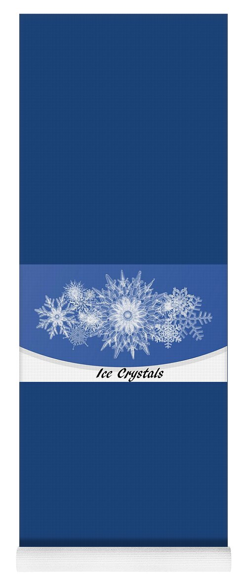 Ice Yoga Mat featuring the mixed media Ice Crystals Blue by Nancy Ayanna Wyatt