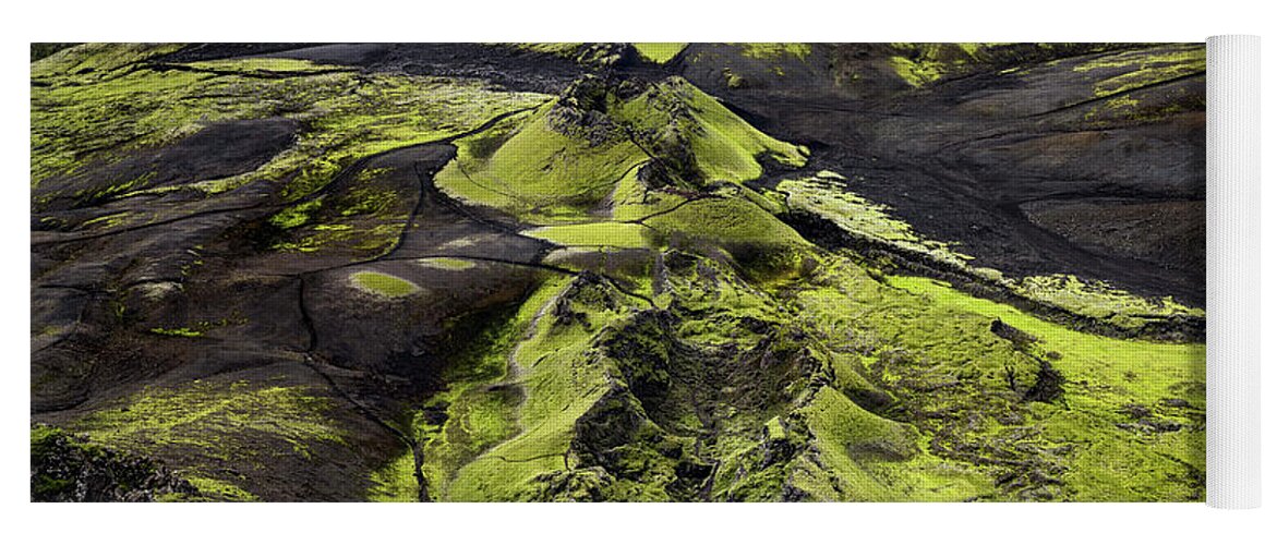 Lakagigar Yoga Mat featuring the photograph Iceland - Lakagigar the craters of Laki by Olivier Parent