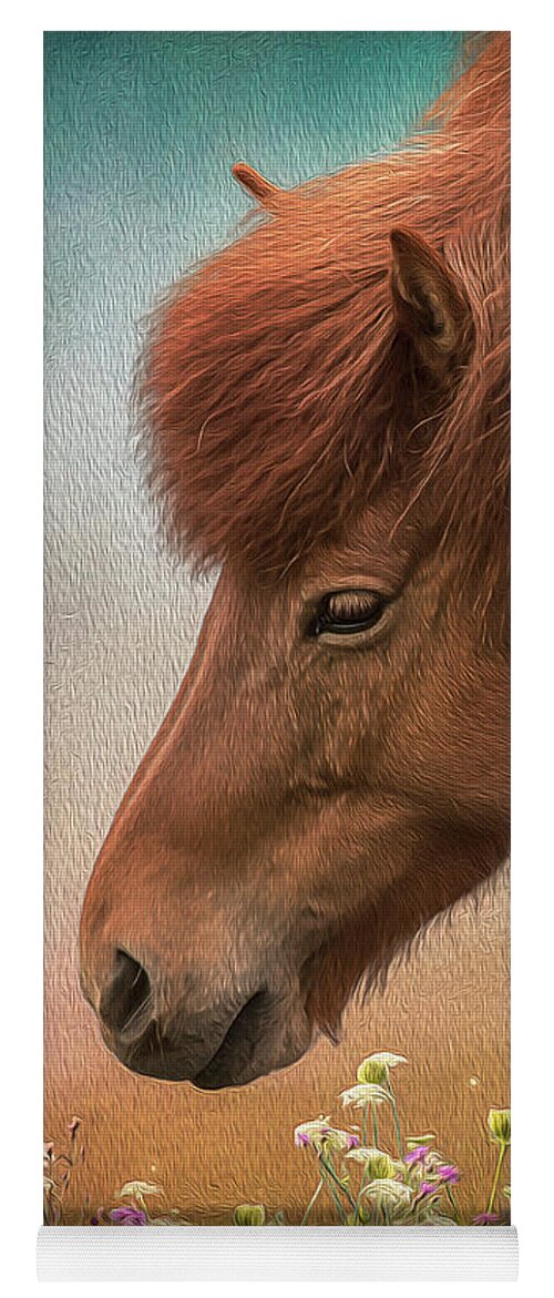 Icelandic Horse Yoga Mat featuring the digital art Icelandic Horse by Maggy Pease