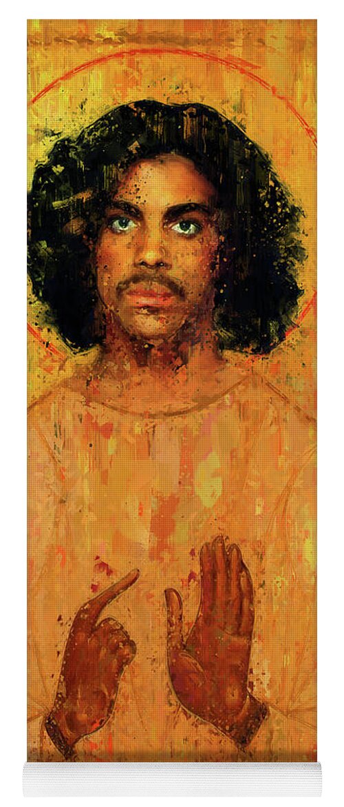 Prince Yoga Mat featuring the painting Icon - The Prince of music by Vart