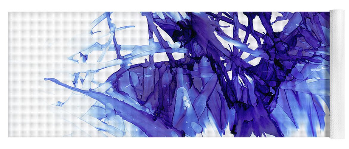 Bold Yoga Mat featuring the painting Icy by Christy Sawyer