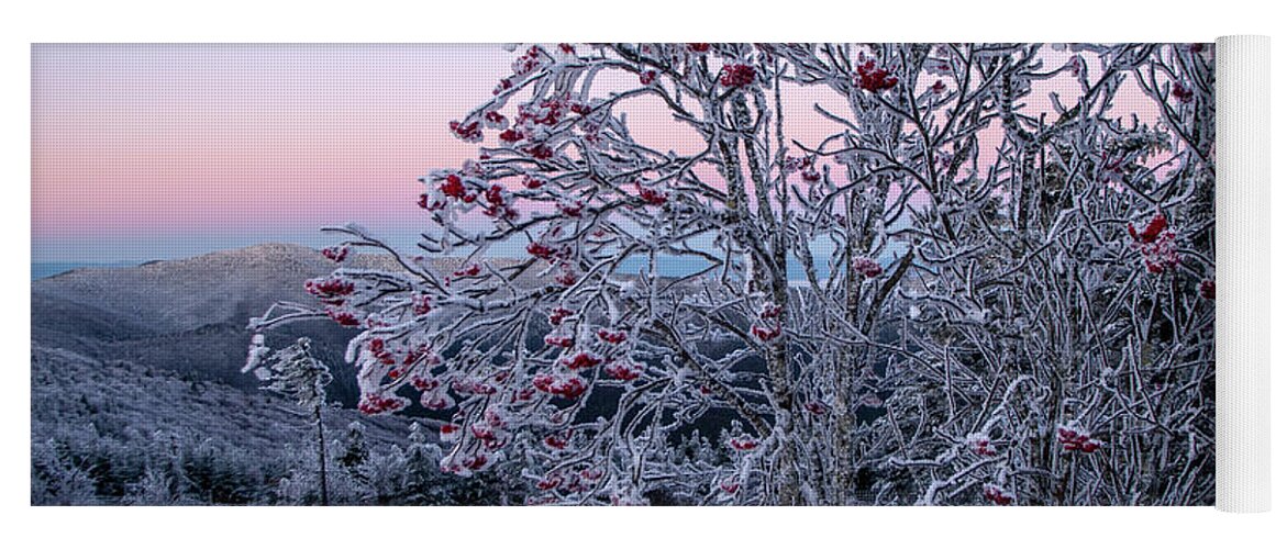 Dawn Yoga Mat featuring the photograph Icy Dawn from Mount Mitchel by Jane Axman