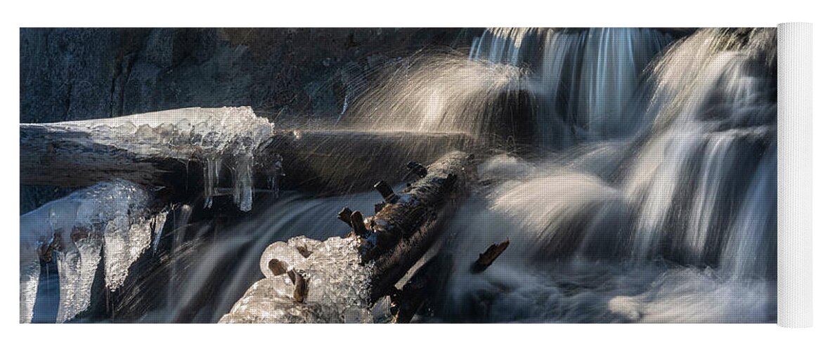 Waterfall Yoga Mat featuring the photograph Icy falls by Devin Wilson
