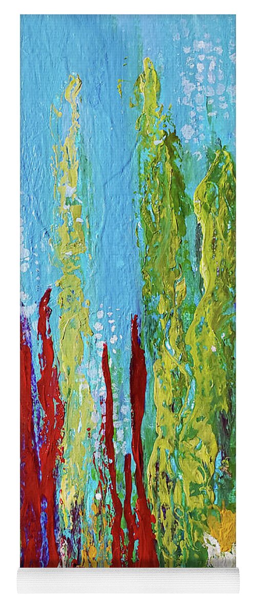 Abstract Yoga Mat featuring the painting In the Depths 4 by Sharon Williams Eng