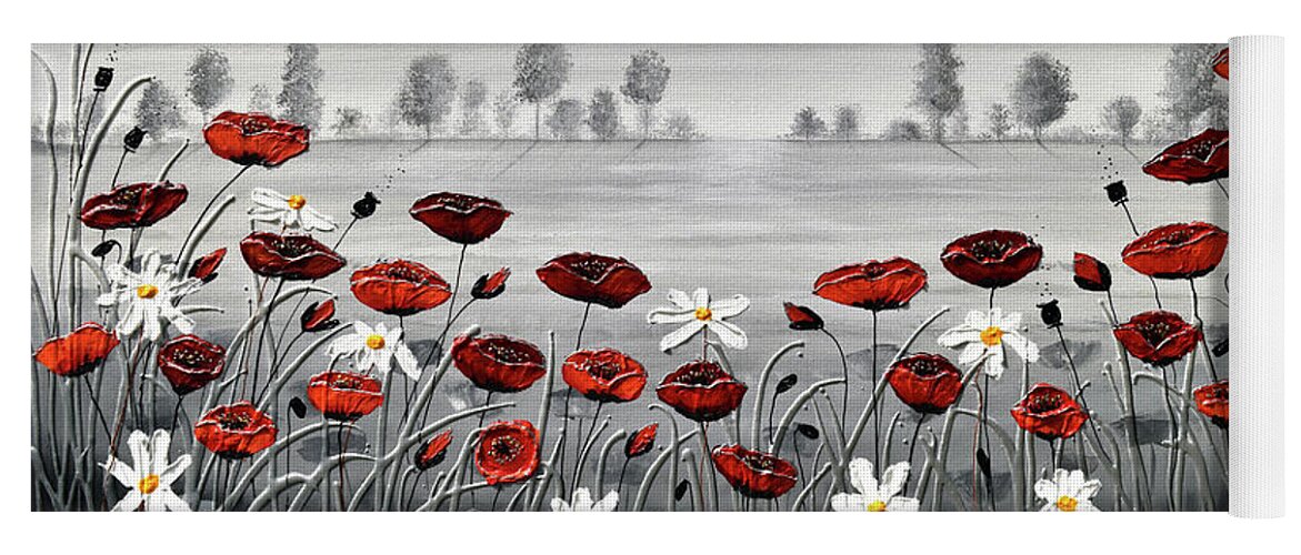 Red Poppies Yoga Mat featuring the painting In the Distance by Amanda Dagg