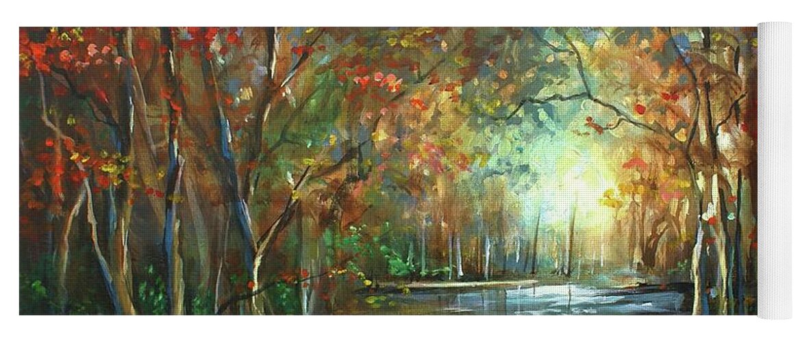 Landscape Yoga Mat featuring the painting Indian Summer by Michael Lang