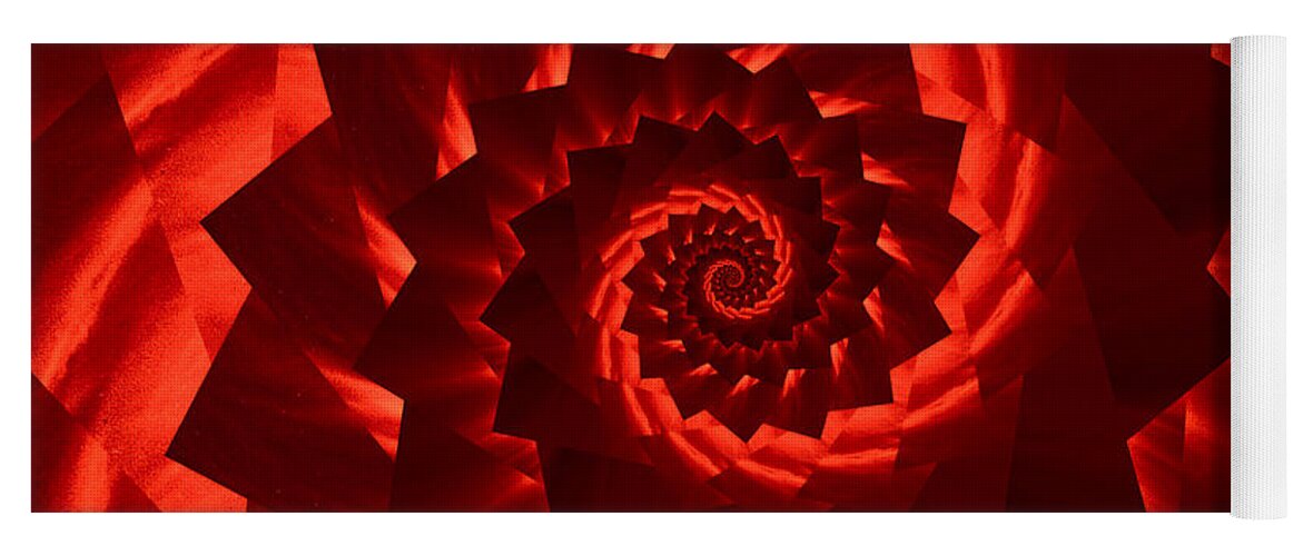 Endless Yoga Mat featuring the digital art Infinity Tunnel Spiral Solar Flares by Pelo Blanco Photo