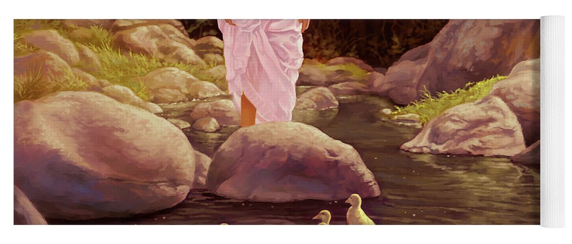 Easter Yoga Mat featuring the painting Innocence of nature by Hans Neuhart