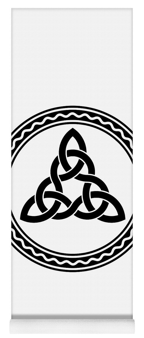 Intertwined triquetra, a Celtic knot, in a circle frame Yoga Mat