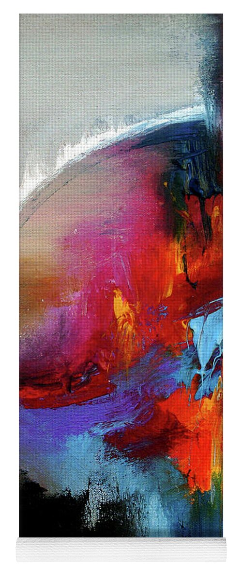 Abstract Yoga Mat featuring the painting Into Rose by Jim Stallings
