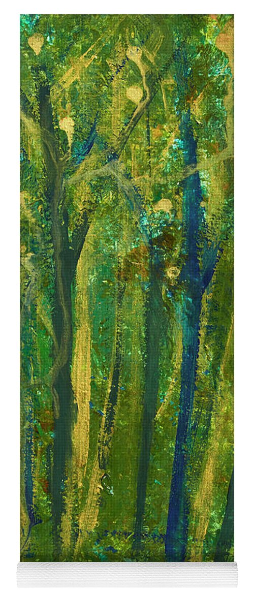 Acrylic Yoga Mat featuring the painting Into the Forest by Tessa Evette