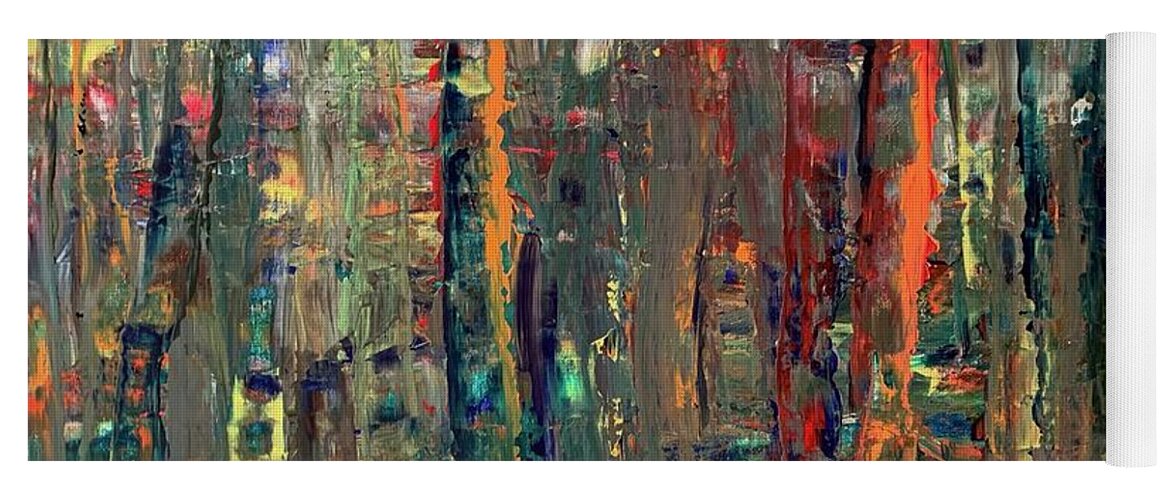 Abstract Yoga Mat featuring the painting Into the Woods 1 by Teresa Moerer