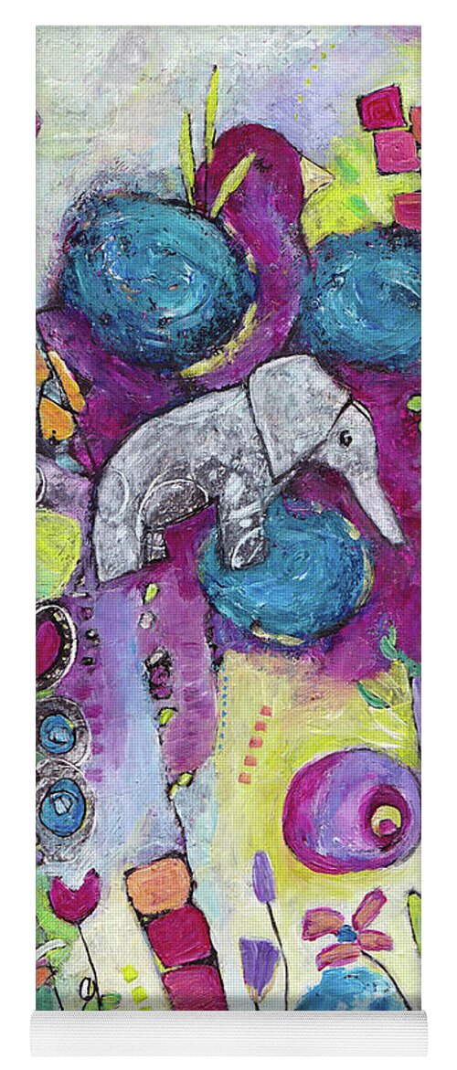 Abstract Yoga Mat featuring the painting Iris and Matilda by Winona's Sunshyne