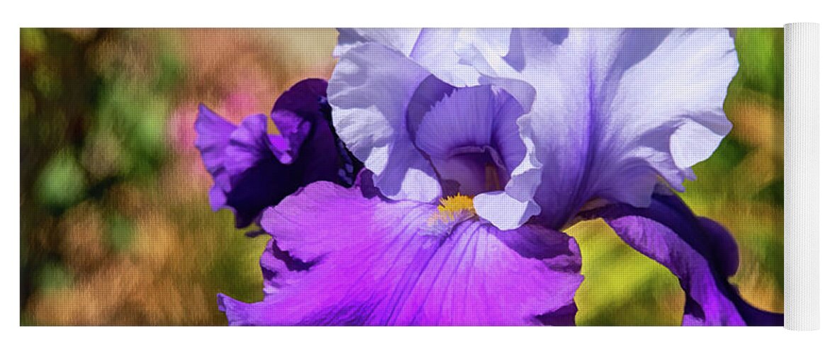 Photographic Yoga Mat featuring the photograph Iris Colors of Devotion by Diana Mary Sharpton