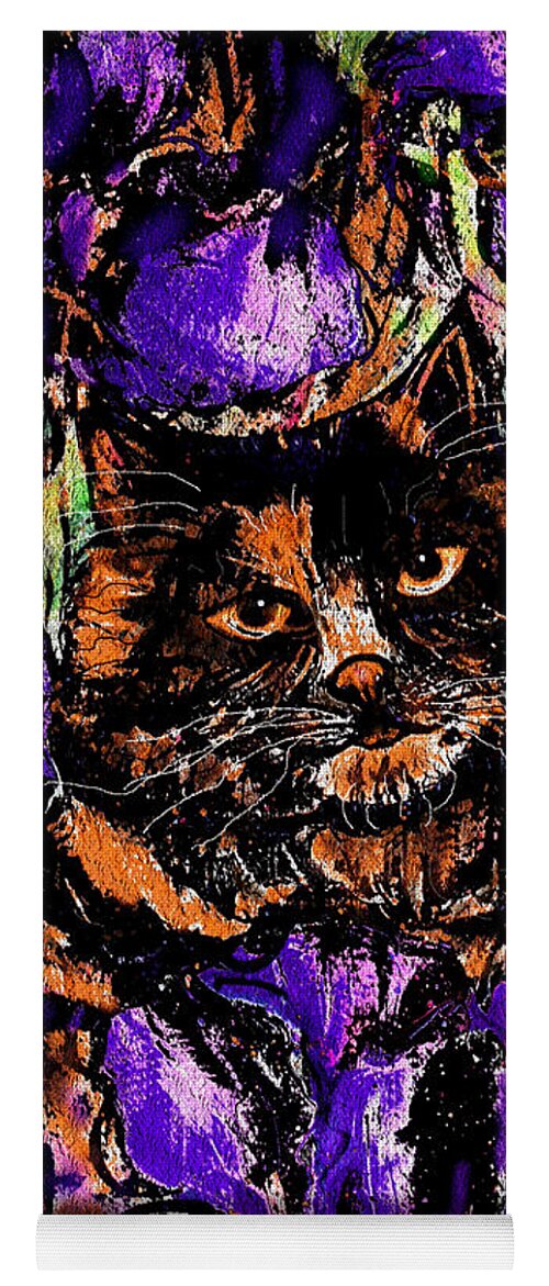 Cat Yoga Mat featuring the painting Iris by Natalie Holland