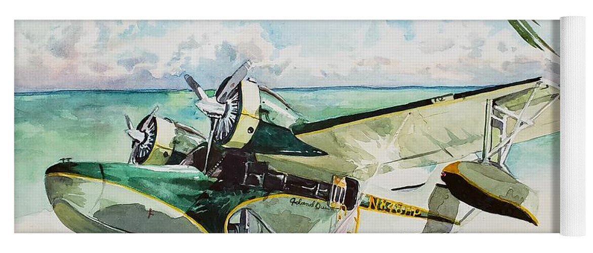 Aviation Yoga Mat featuring the painting Island Queen by Merana Cadorette