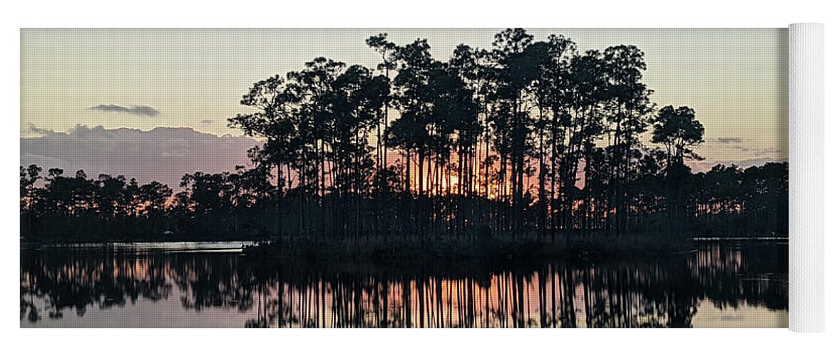 Island Yoga Mat featuring the photograph Island Sunset Reflection by Robert Banach