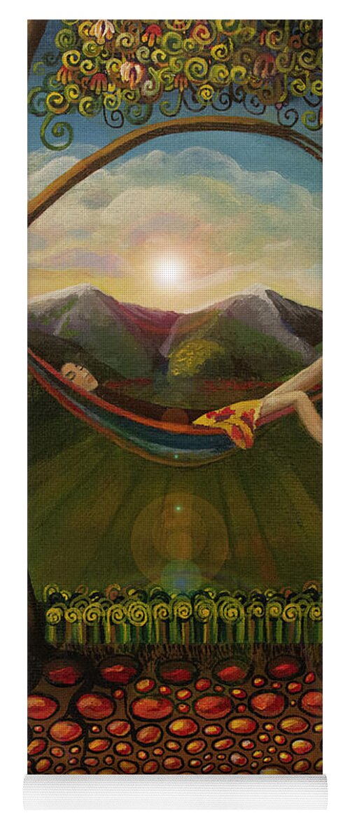 Pop Surrealism Yoga Mat featuring the painting It Feels Like Summer by Mindy Huntress