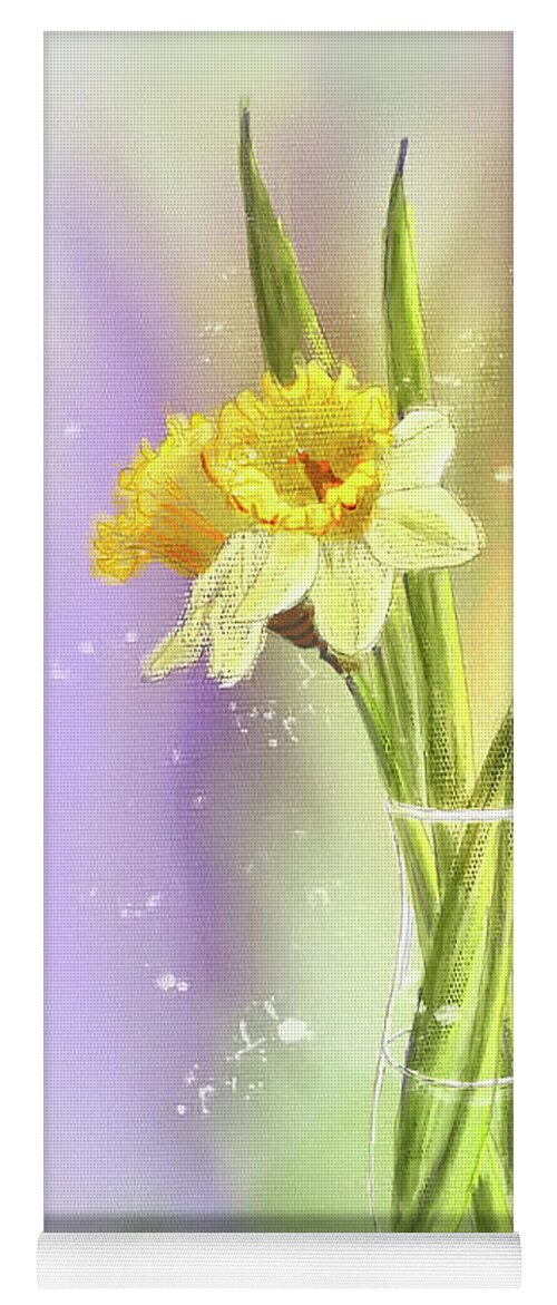 Daffodils Yoga Mat featuring the digital art It Must Be Spring by Lois Bryan