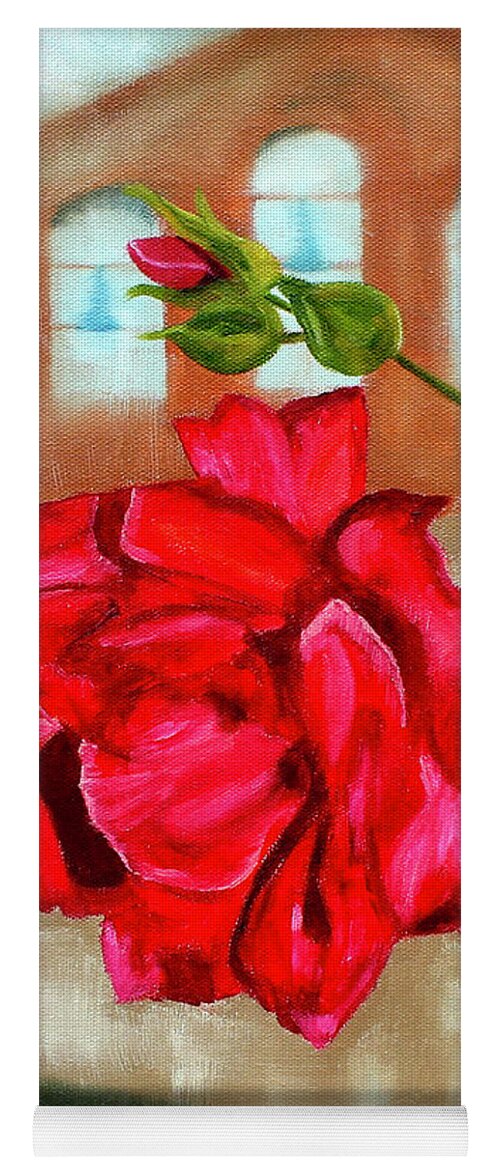 Rose Yoga Mat featuring the painting Italian Rose by Teresa Moerer