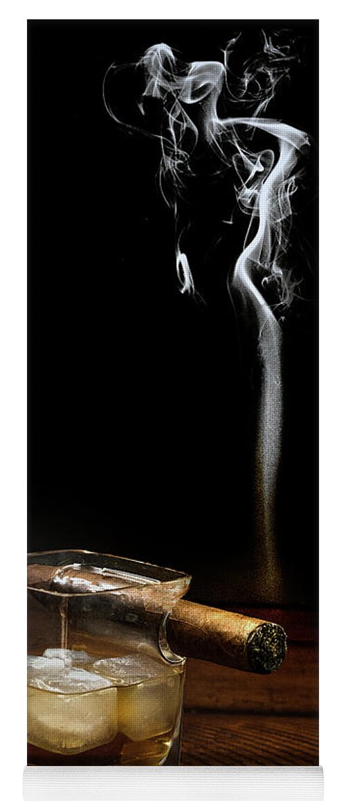 Jackdaniels Yoga Mat featuring the photograph Jack and Smoke by Jody Lane