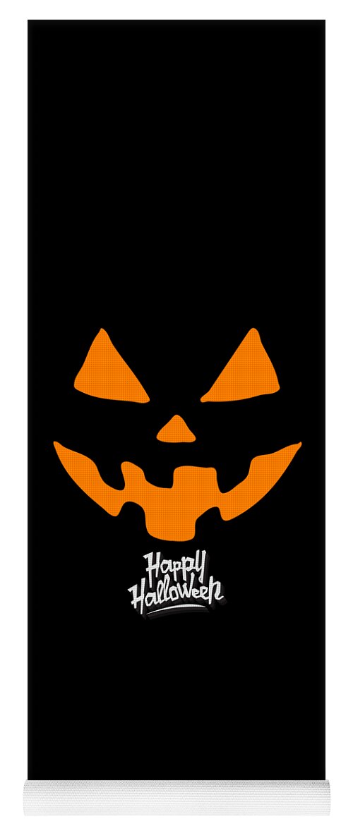 Funny Yoga Mat featuring the digital art Jack-O-Lantern Pumpkin Happy Halloween by Flippin Sweet Gear