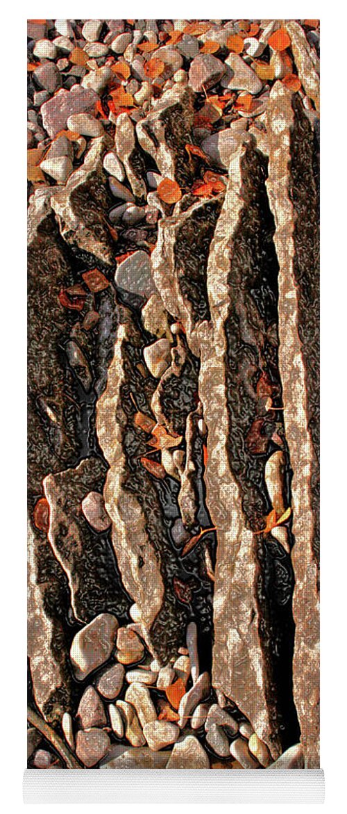 Canada Yoga Mat featuring the photograph Jagged Little Rocks by Mary Mikawoz