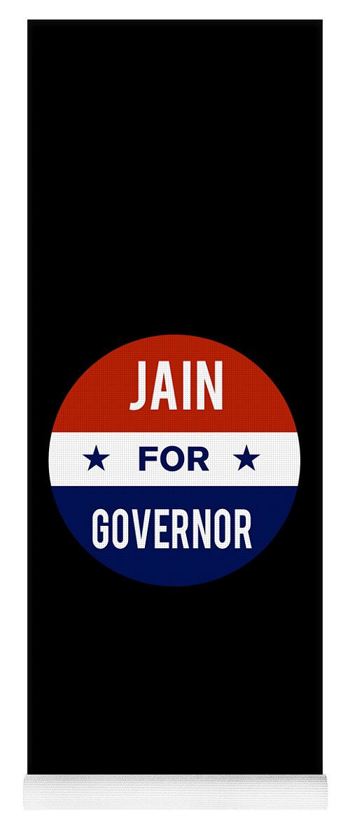 Election Yoga Mat featuring the digital art Jain For Governor by Flippin Sweet Gear