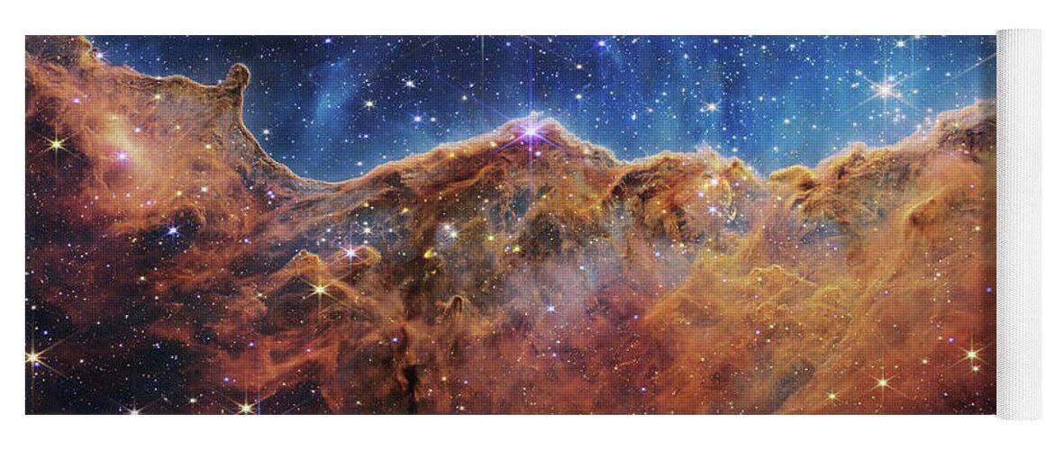 3scape Yoga Mat featuring the photograph James Webb Telescope The Cosmic Cliffs in Carina by Adam Romanowicz