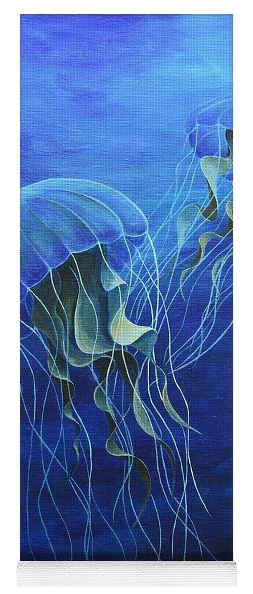 Jelly Fish Yoga Mat featuring the painting Jellies by Jimmy Chuck Smith