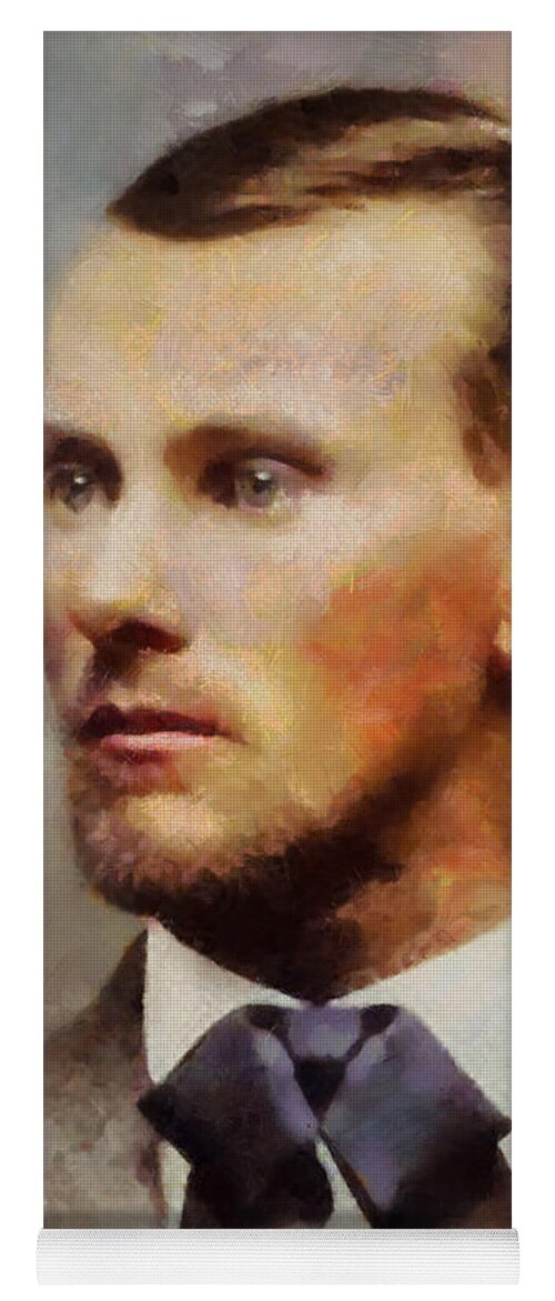 Jesse James Yoga Mat featuring the painting Jesse James Portrait Color by Dan Sproul