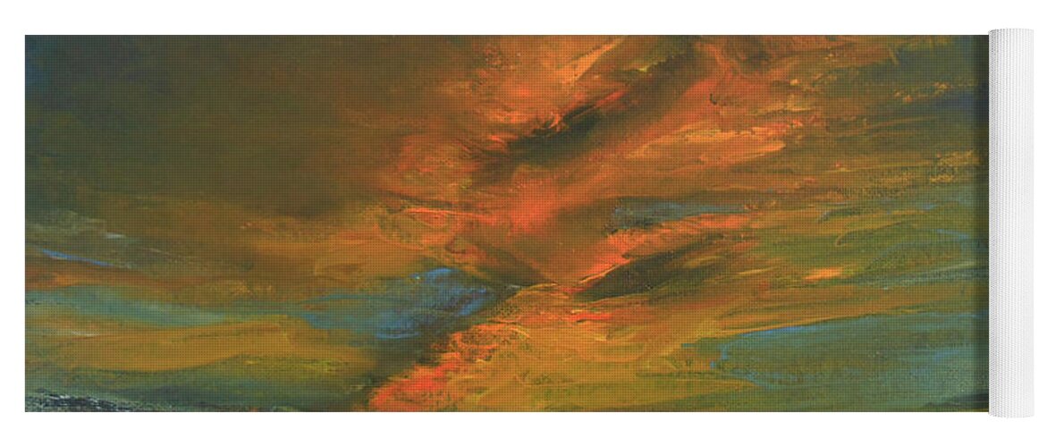 Abstract Impressionist Yoga Mat featuring the painting Jewel Sunset by Jane See