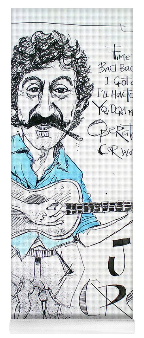  Yoga Mat featuring the drawing Jim Croce by Phil Mckenney