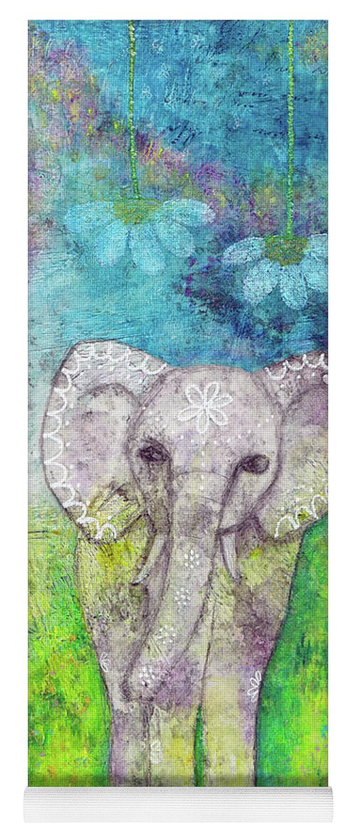 Elephants Yoga Mat featuring the painting Josephine and Lily by Winona's Sunshyne