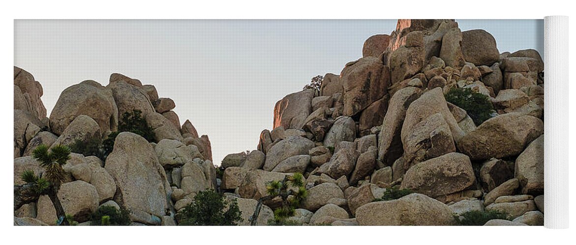 Landscape Yoga Mat featuring the photograph Joshua Tree NP Rock Formation by Jermaine Beckley