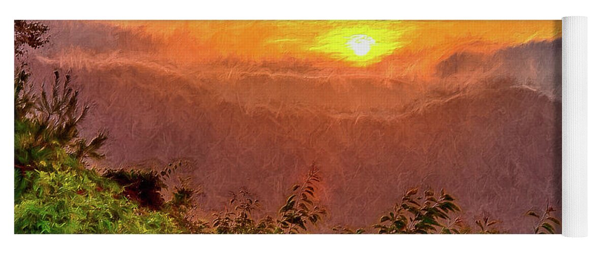 North Carolina Yoga Mat featuring the painting Journey at Sunrise ap by Dan Carmichael