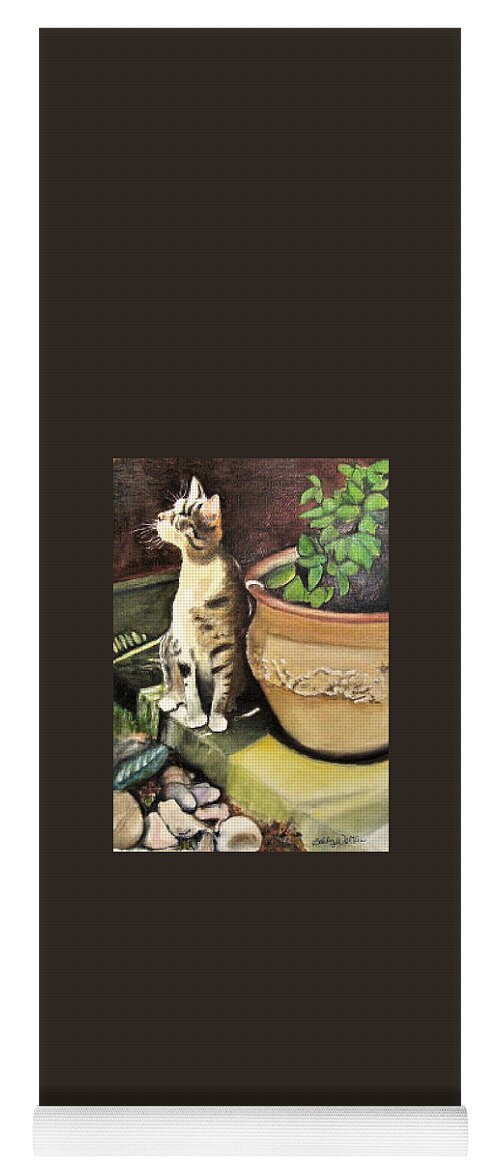 Kitten Yoga Mat featuring the painting June's Baby by Bobby Walters