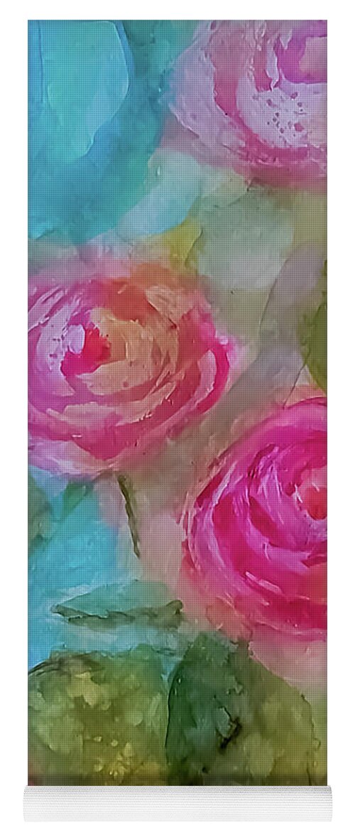 Rose Yoga Mat featuring the painting Just a Quick Rose Painting by Lisa Kaiser