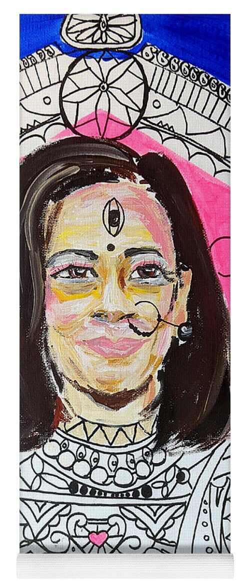 Kamala Yoga Mat featuring the painting Kamala Devi Harris by Echoing Multiverse