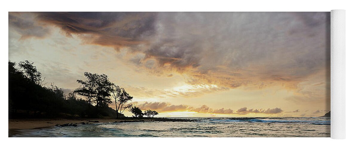 Nature Yoga Mat featuring the photograph Kauai Sunrise Cloud Formation by Jon Glaser