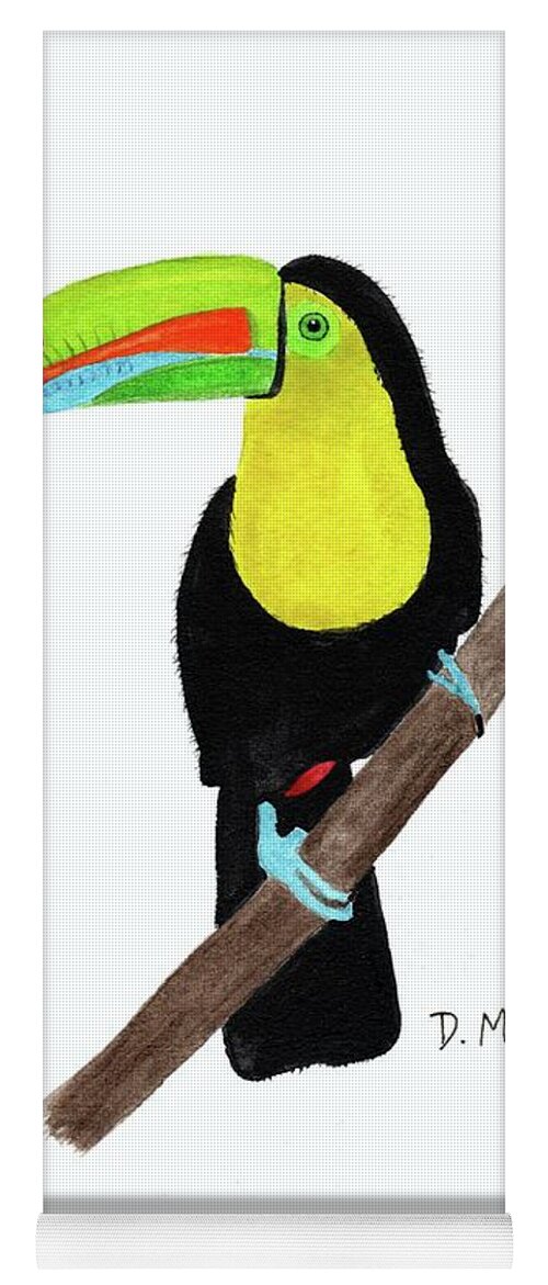 Keel-billed Toucan Yoga Mat featuring the painting Keel-Billed Toucan Day 3 Challenge by Donna Mibus