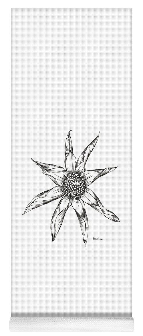 Ink Paper Drawing Illustration Flower Black White Yoga Mat featuring the drawing Keeps Getting Better by Catherine Bede