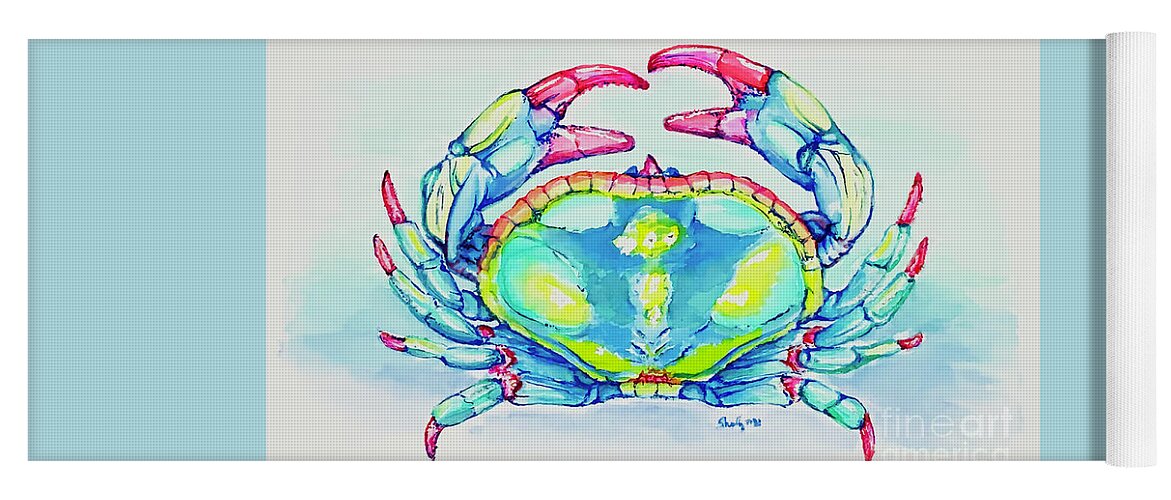 Crab Yoga Mat featuring the painting Key West Crab 2021 by Shelly Tschupp