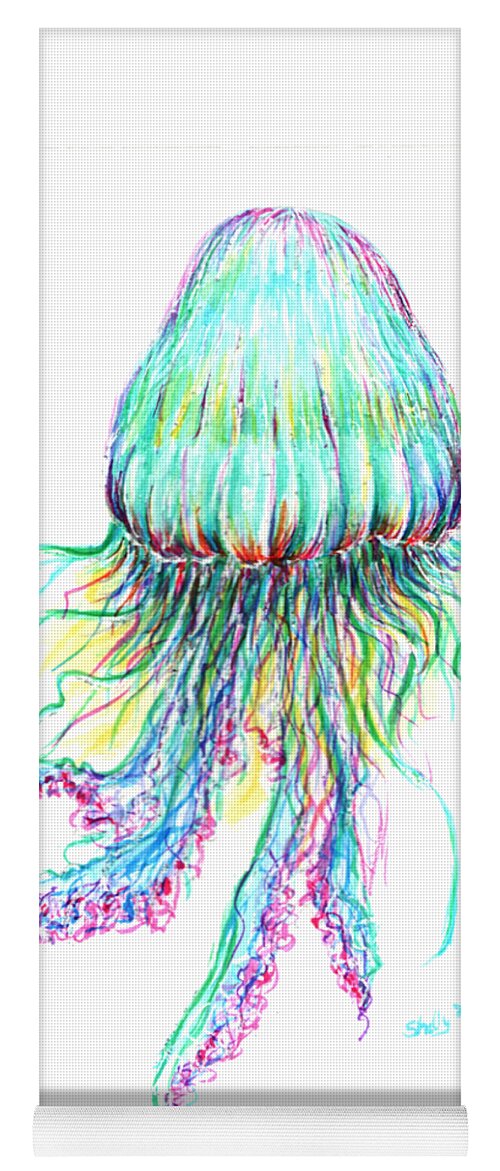 Jellyfish Yoga Mat featuring the painting Key West Jellyfish Study 2 by Shelly Tschupp