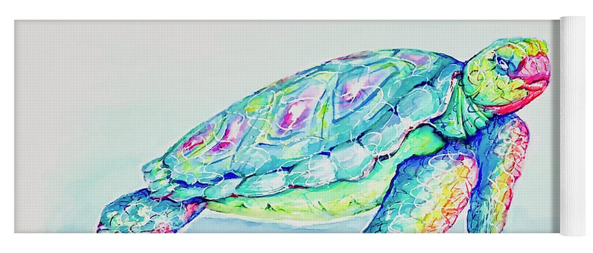 Turtle Yoga Mat featuring the painting Key West Turtle 2021 by Shelly Tschupp