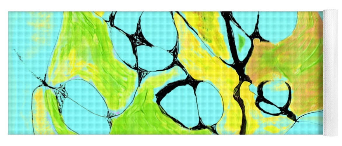 Abstract Yoga Mat featuring the mixed media Apple Blossom Time by Zsanan Studio