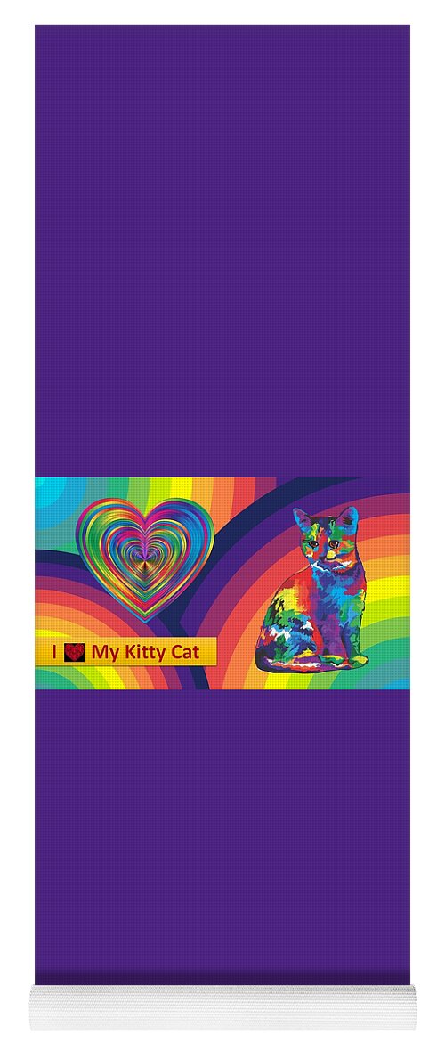 Cats Yoga Mat featuring the mixed media Kids Love Kitties by Nancy Ayanna Wyatt