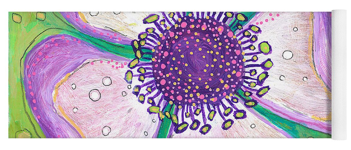 Flower Painting Yoga Mat featuring the painting Kindness by Tanielle Childers